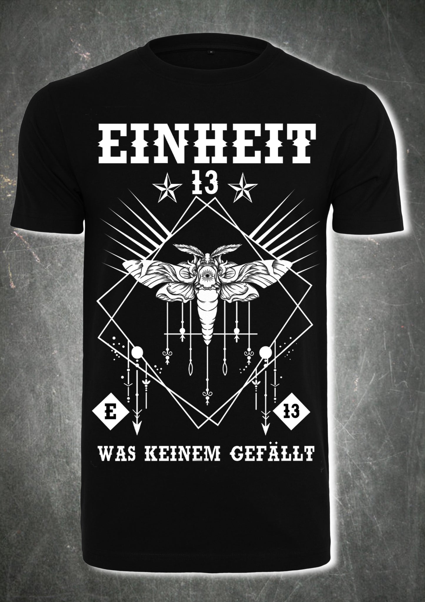 unisex shirt was keinem gefällt einheit 13 rock rockmusic merchandise tshirt siebdruck

